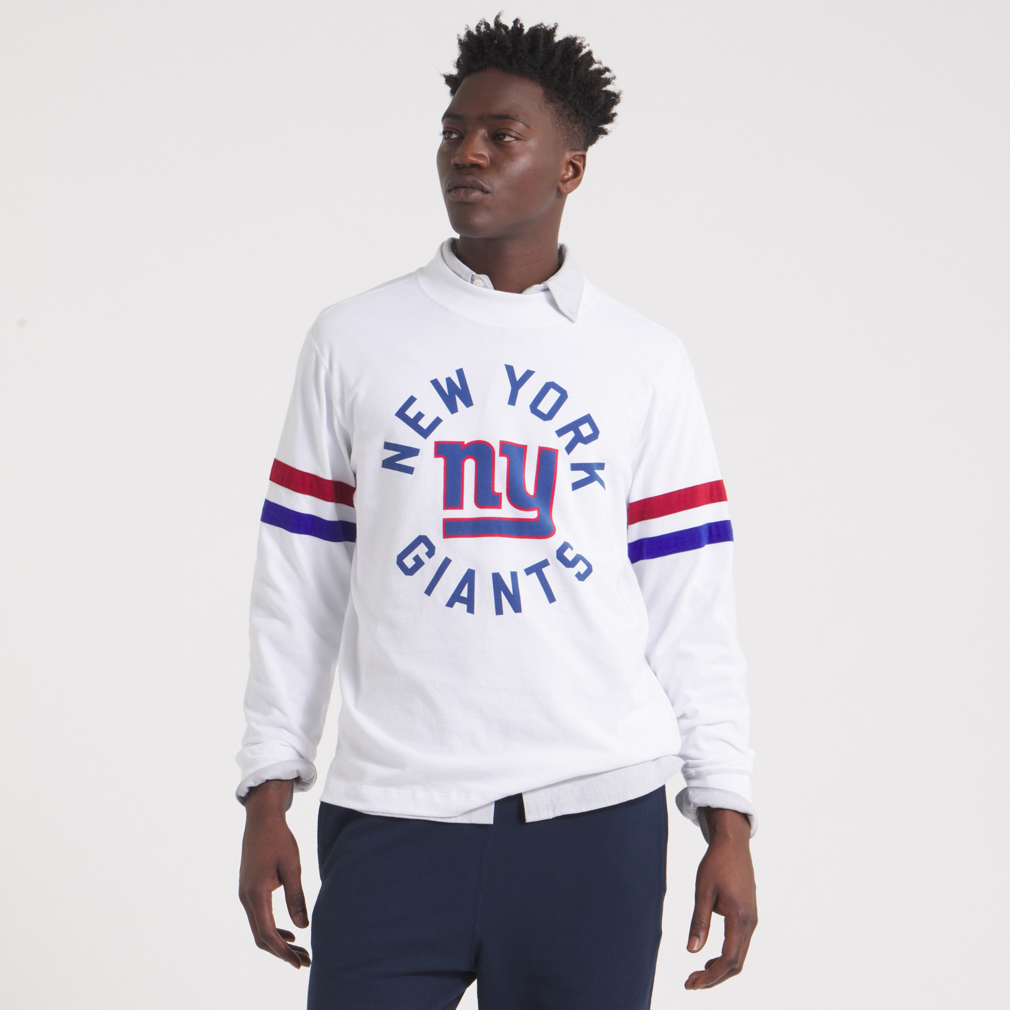 Men's White New York Giants x Todd Snyder Premium Jersey Mock Neck Tee | Fanatics