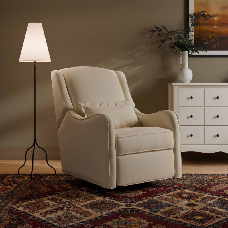 Namesake Devon Ivory Swivel Glider Nursery Chair | Crate & Barrel