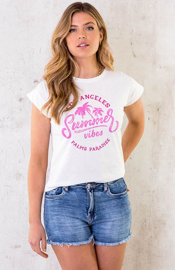 Summer Vibes It-shirt Fuchsia | Themusthaves.nl | The Musthaves (NL)