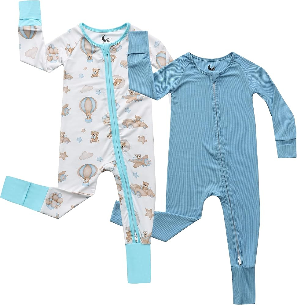 Bamboo Viscose Baby Pajamas with 2-Way Zip for Diaper Changes - 0-24 Months Soft & Stretchy Bambo... | Amazon (US)