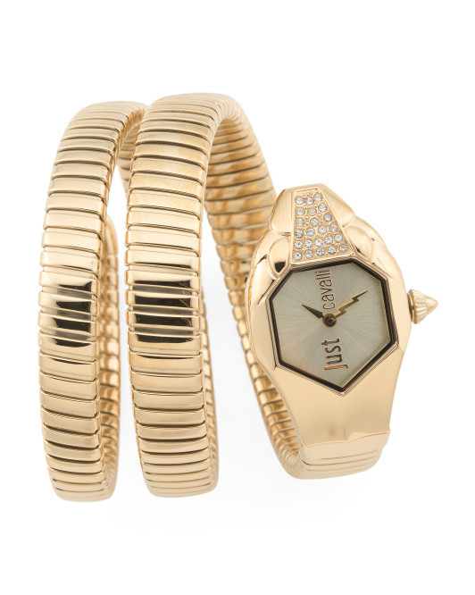 Women's Gold Plated Stainless Steel Triple Wrap Watch | TJ Maxx
