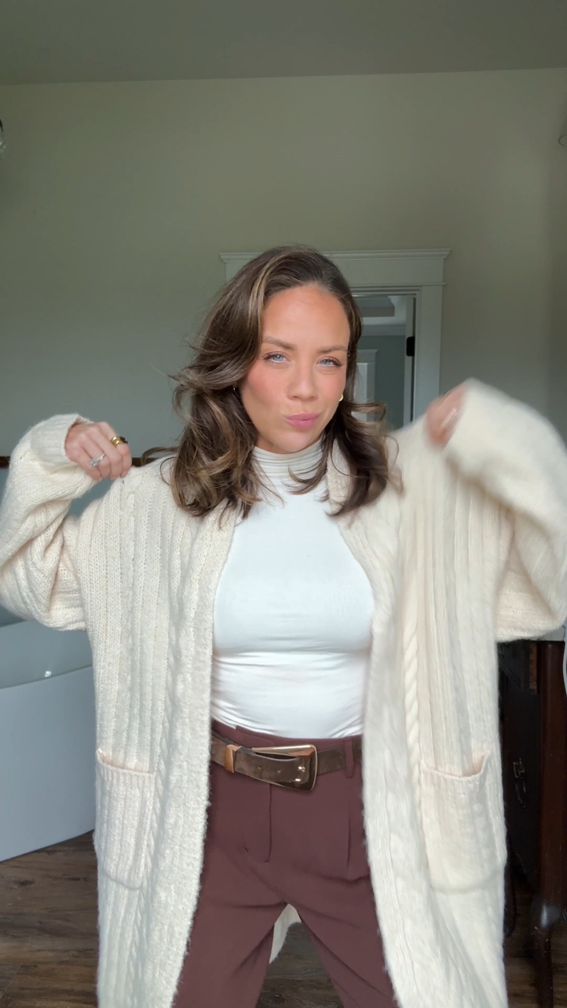 Target fall outfit! In size 2 pants, S top M sweater could have def done S

#LTKFindsUnder100 #LTKFindsUnder50 #LTKStyleTip