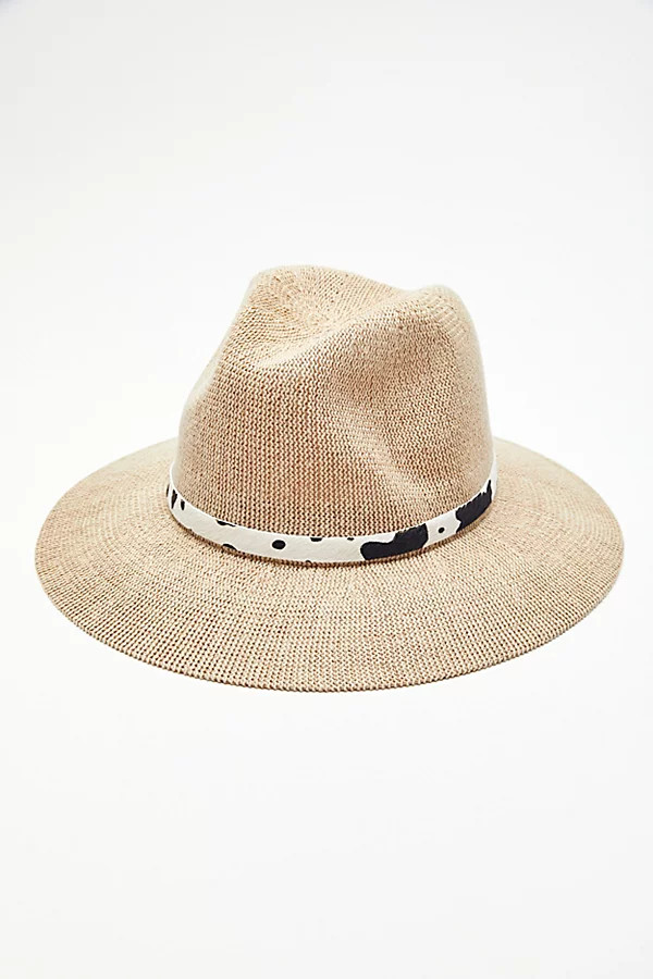 Faye Printed Trim Panama Hat | Urban Outfitters (US and RoW)