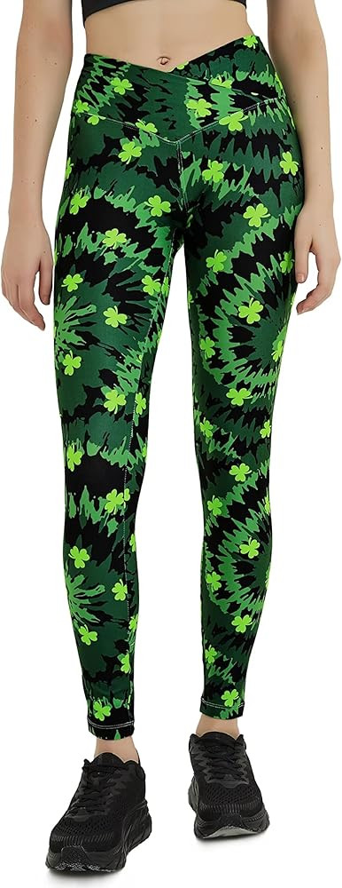 sissycos Women's St. Patrick's Day Green Printed Leggings Ultra Buttery Soft Elastic Tights | Amazon (US)