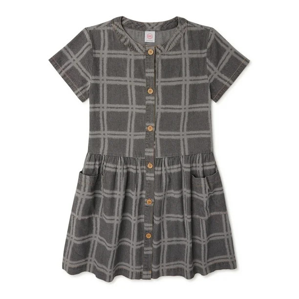 Wonder Nation Girls Windowpane Dress, Sizes 4-18 & Plus | Walmart (US)