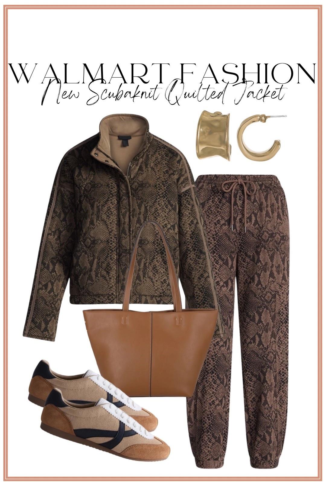 This new Walmart quilted jacket is SUCH a statement piece! 🤎 The snake print gives an otherwise casual fall outfit the coolest elevated look, and I love it paired with coordinating printed joggers, neutral sneakers and a cognac tote. Such a fun way to wear the animal-print trend while still keeping the whole outfit easy and wearable for everyday!

#WalmartFashion #WalmartFinds #WalmartNewArrivals #WalmartStyle #FallFashion #FallOutfitIdeas #AnimalPrint #SnakePrint #QuiltedJacket #CasualFallOutfit #AffordableFashion #EverydayStyle

#LTKxWalmart #LTKPetite #LTKootd