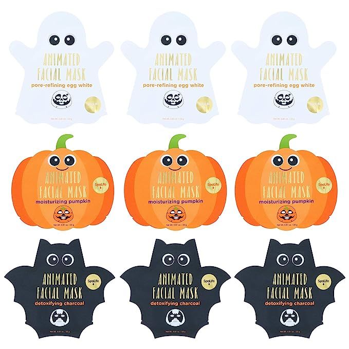 Amazon.com : Spa Life Animated Halloween Sheet Mask Pumpkin, Ghost, Bat Bundle : Beauty & Persona... | Amazon (US)