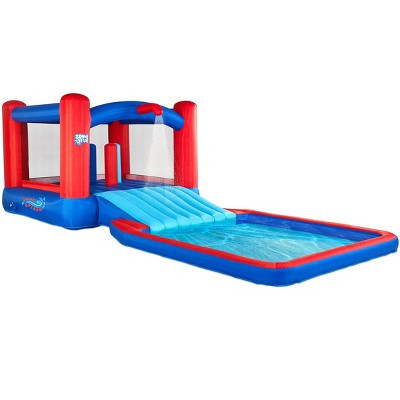 Sunny & Fun Slide N’ Splash Inflatable Water Slide Park with Bounce House, Slide & Splash Pool | Target