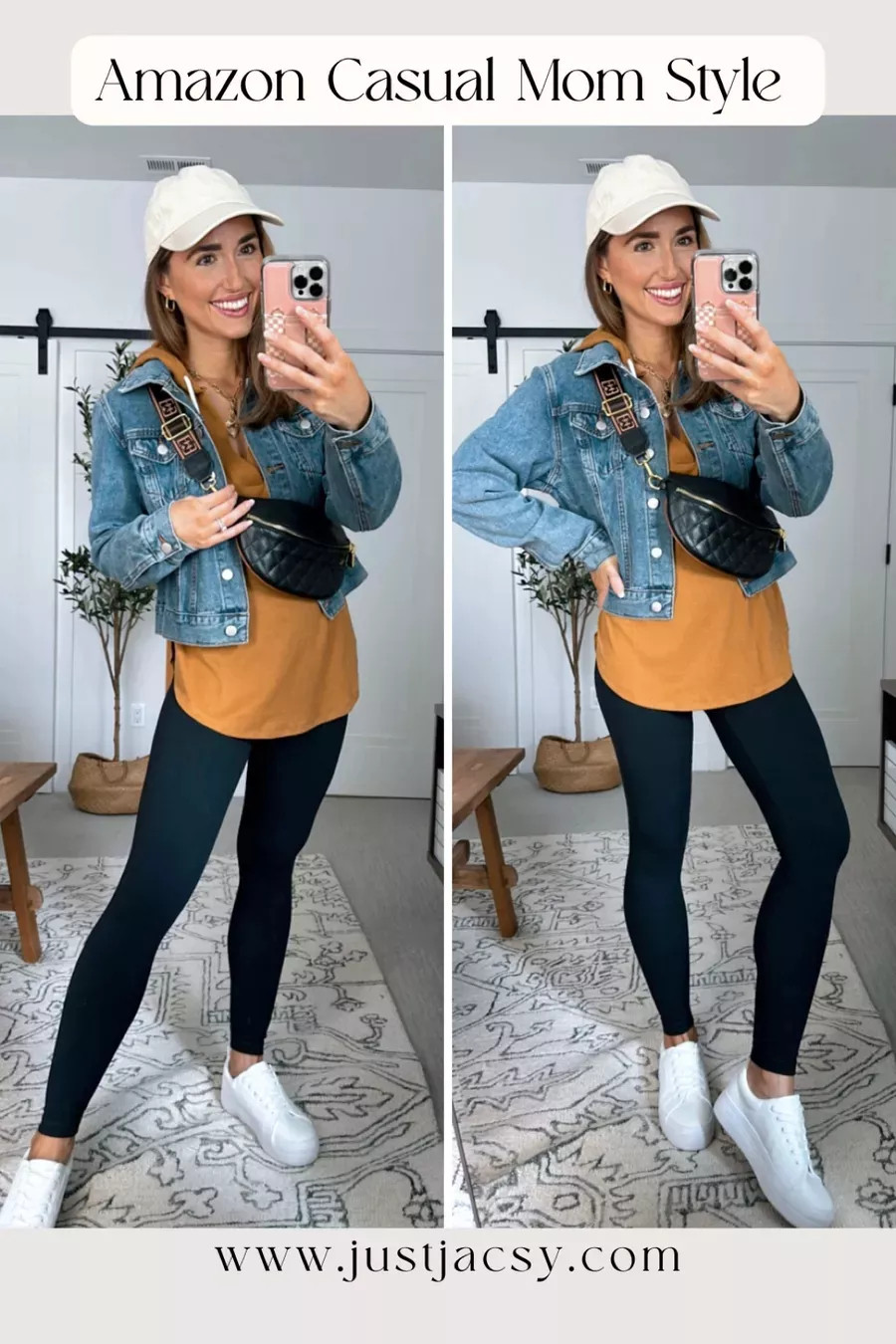 Casual Fall Outfit - I love this hooded shirt for layering because it’s so lightweight! Wearing color Caramel, size S, leggings are just like lulu align!! Fit tts, wearing XS Casual outfit, comfy outfit, fall style, denim jacket, white sneakers, travel outfit, jeans #LTKStyleTip

 

 #LTKHoliday #LTKgrwm #LTKootd