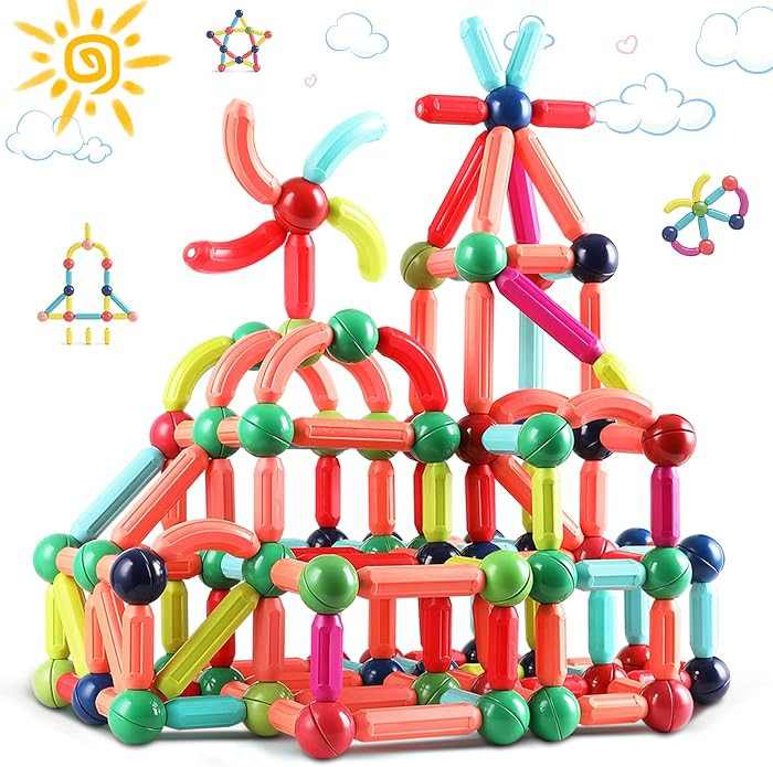 BAKAM Magnetic Building Blocks, STEM Construction Toys, Large Size | Amazon (US)