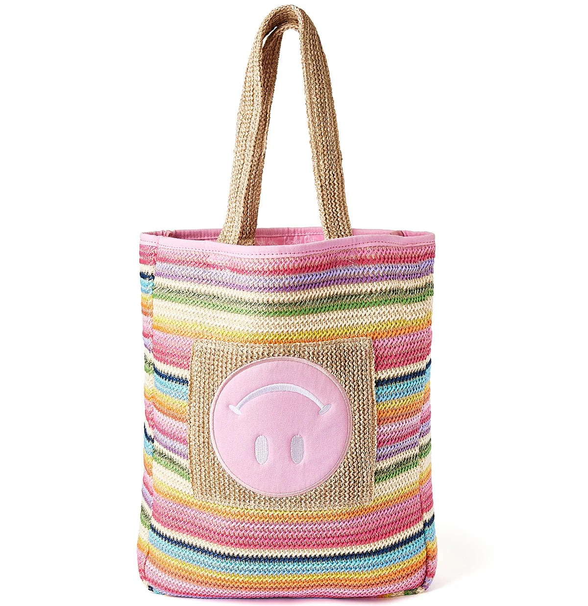 Bring On The Fun Smiley Woven Rainbow Tote | Packed Party