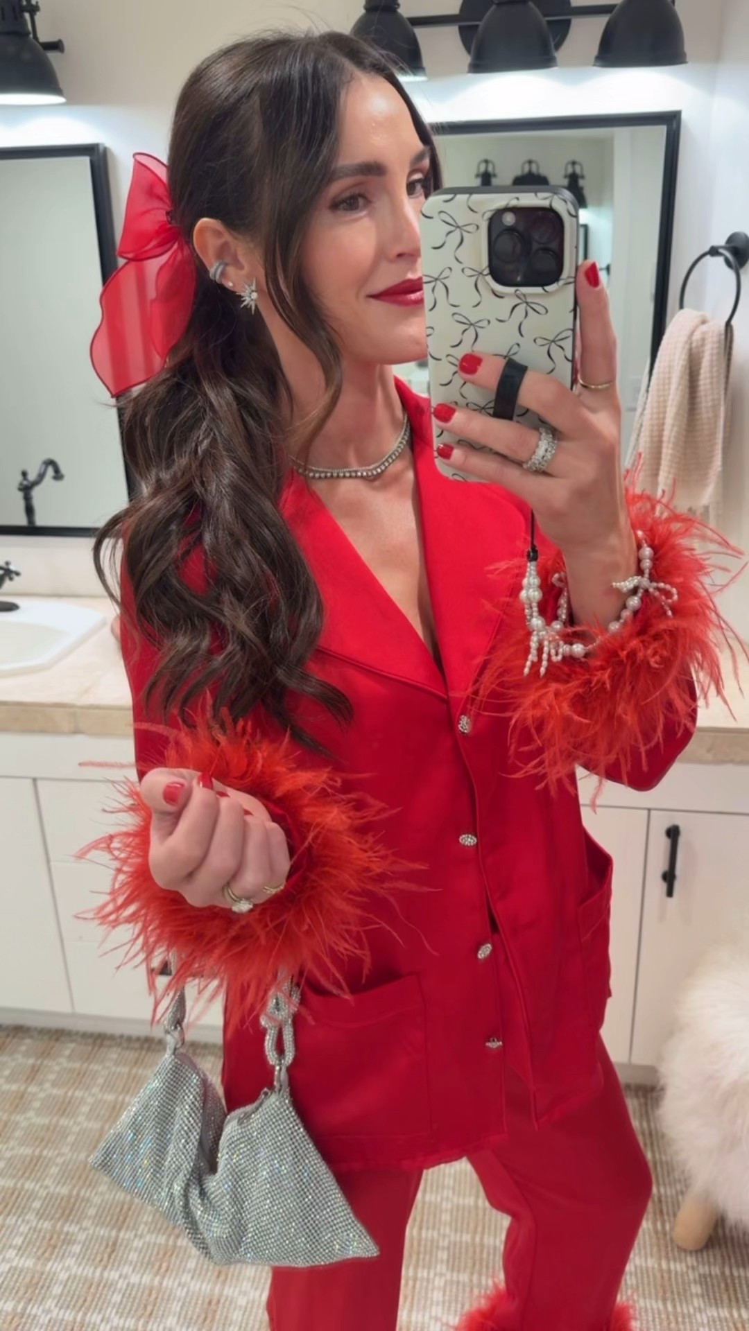 Holiday party ready!! Yup I’m wearing silk pajamas ❤️🤶🏻 linking some of my f sprite here!! 

Christmas pjs 

#LTKootd #LTKHoliday