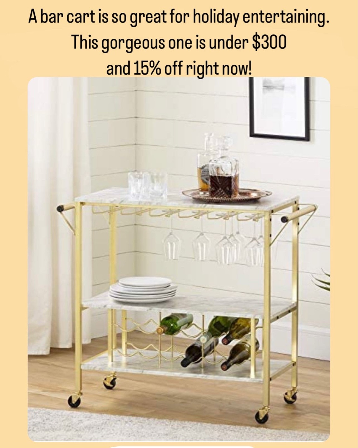 Amazon home prime day find - a bar cart! 15% off right now! 

#LTKsalealert #LTKhome