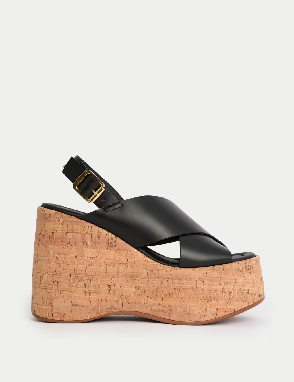 Leather Crossover Ankle Strap Wedge Sandals | Marks & Spencer (UK)