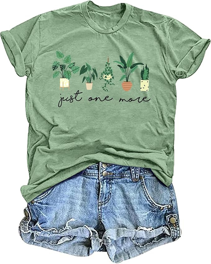 Gardening Shirts for Women Just One More Plant Tops Plants Life T Shirt Funny Gardener Gifts Shir... | Amazon (US)