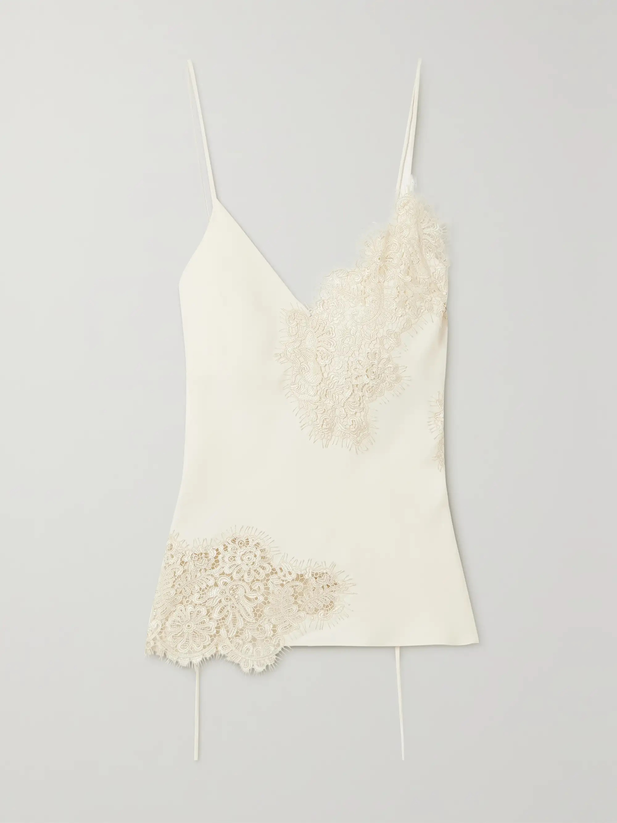 Leavers lace-paneled satin camisole | NET-A-PORTER (US)