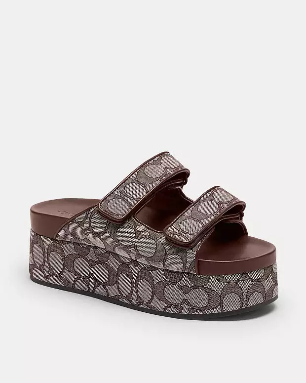 Two Band Platform Slide In Signature JacquardRating4.9$129(35% off)Comparable Value$198Color: Oak... | Coach Outlet US