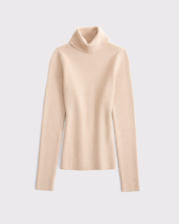 LuxeLoft Lurex Slim Ribbed Turtleneck Top | Abercrombie & Fitch (US)