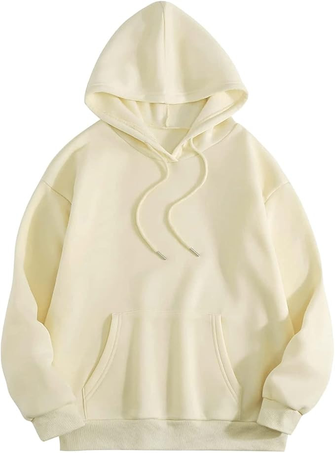 SweatyRocks Women's Casual Long Sleeve Drop Shoulder Oversized Pullover Hoodie Sweatshirt Tops | Amazon (US)