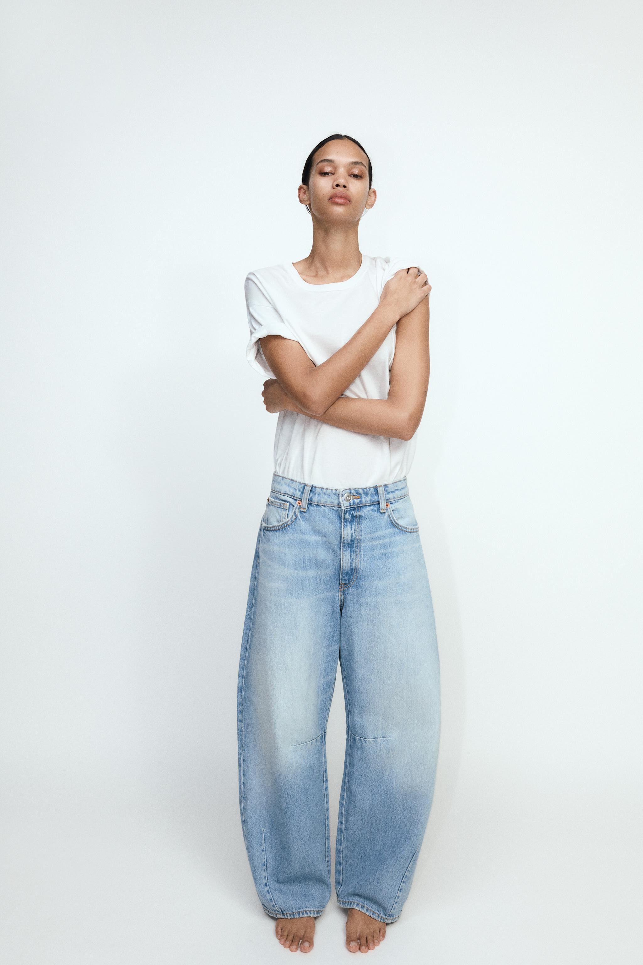 TRF MID WAIST BAGGY BALLOON JEANS | Zara US