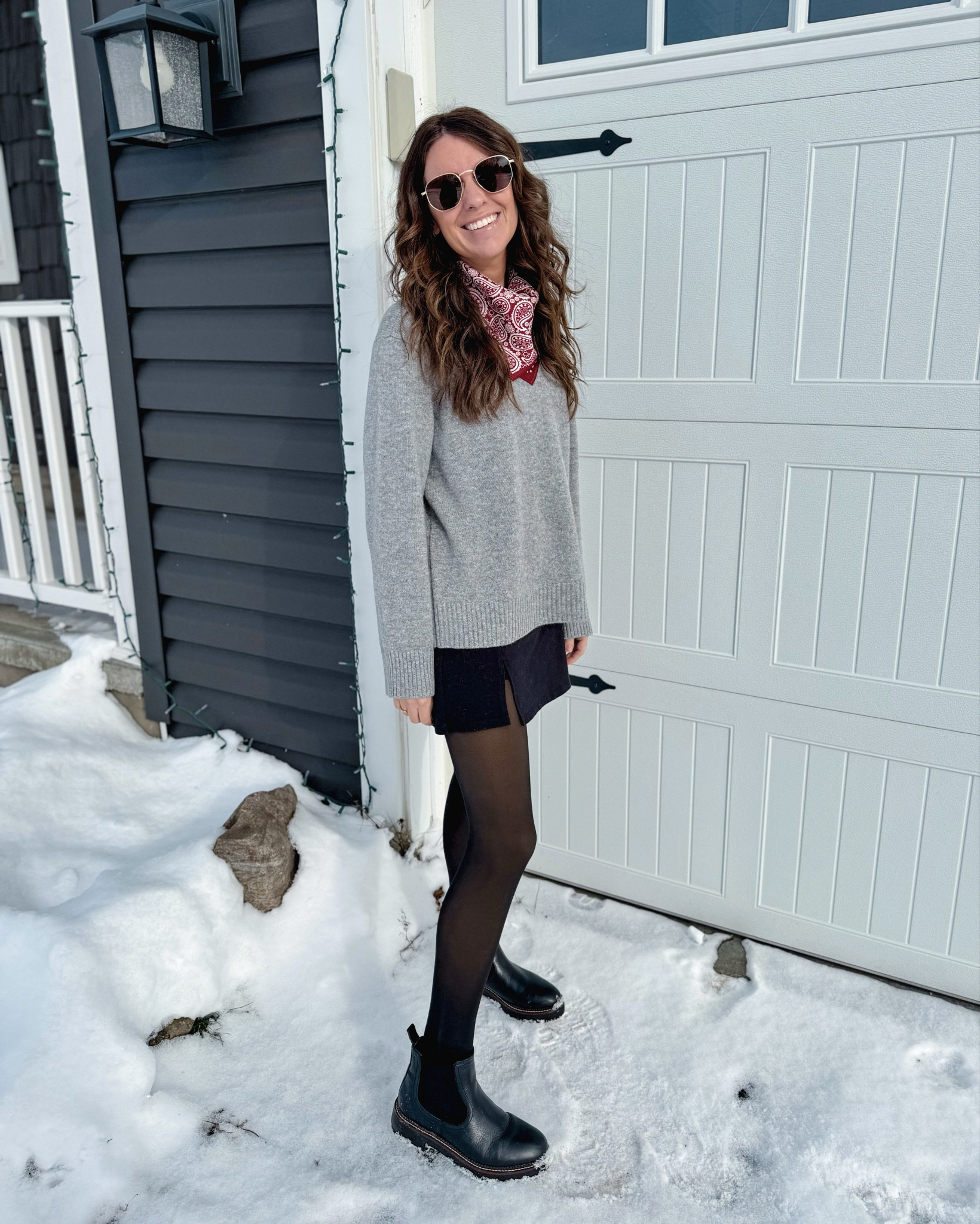 Wearing xs in my cashmere sweater (I also own in brown. I also linked some similar more affordable sweaters). My skort is older so I linked similar and my tights are fleece lined and size small/medium. My black leather Chelsea boots are 6.5

#LTKgrwm #LTKPetite #LTKHoliday