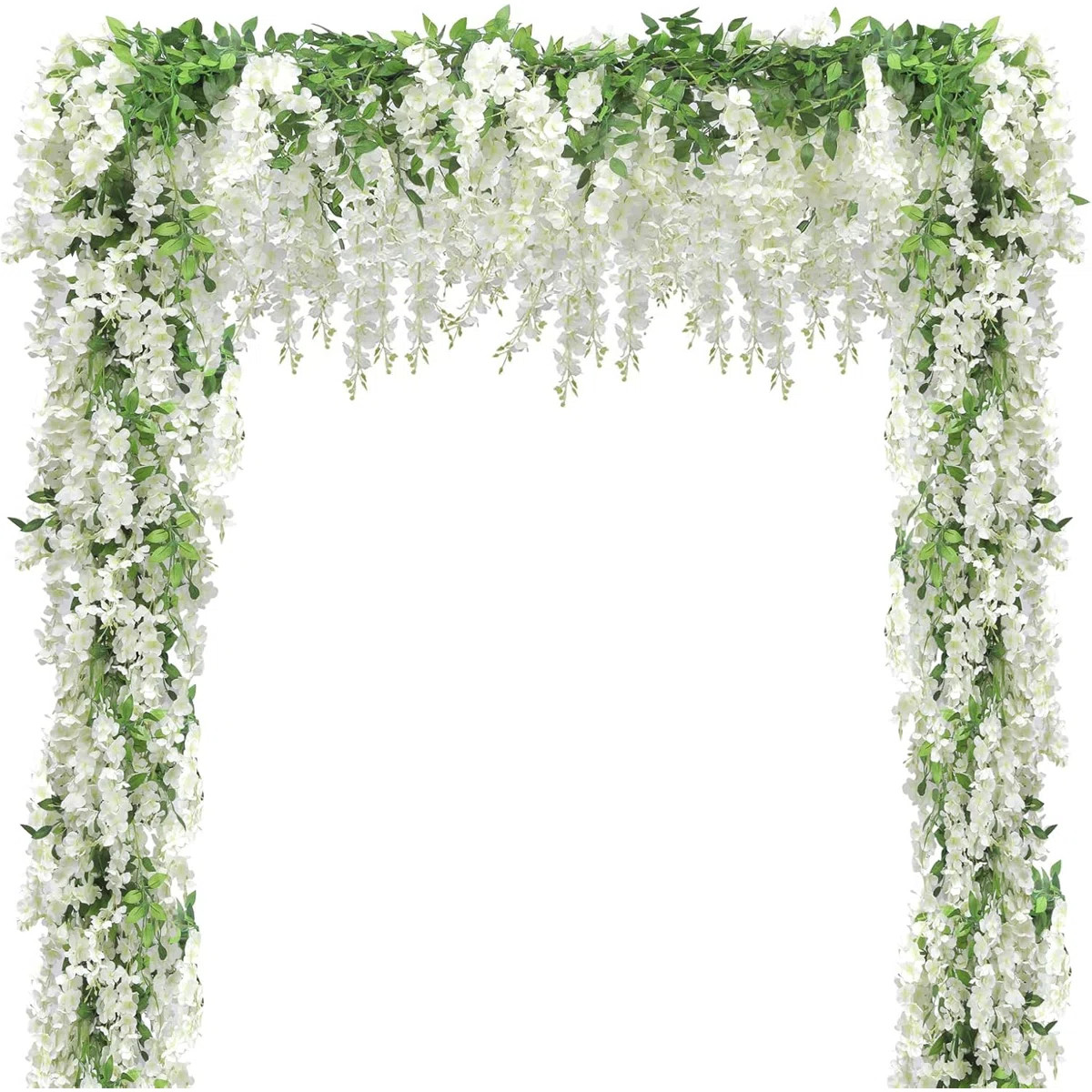 Wisteria Artificial Flowers Garland, Hanging Flowers, Flower Garland Decorations for Home Garden ... | Wayfair North America