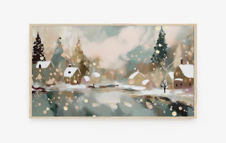 Frame TV Art, Samsung Frame TV Art, Digital Download, Winter, Abstract, Painting, Modern, Muted C... | Etsy (US)