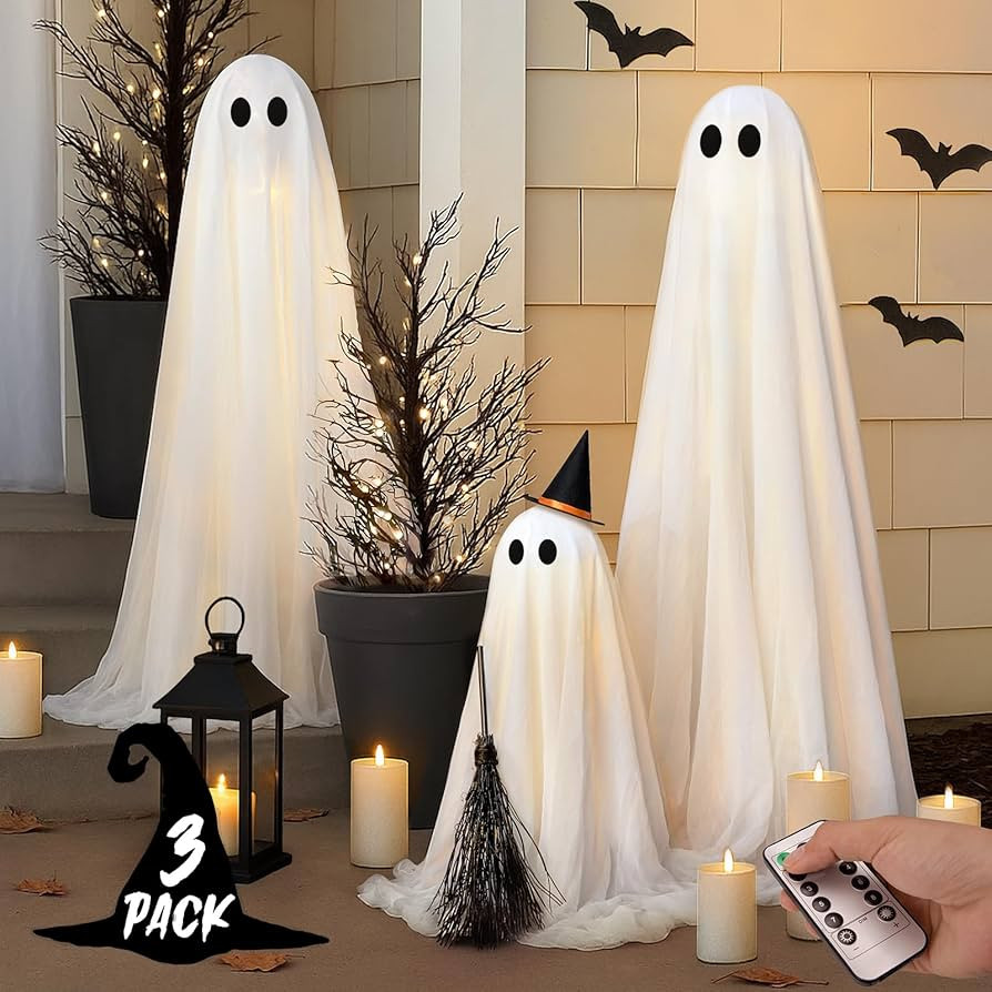 Halloween Decorations - Halloween Decorations Outdoor - Set of 3 Light Up Spooky Ghosts Decoratio... | Amazon (US)