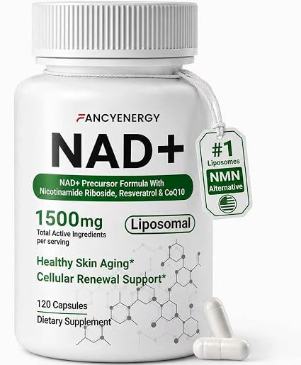 NAD+ Supplement, Liposomal NAD Nicotinamide Riboside Resveratrol 1500 mg - Anti-Aging & Brain Hea... | Amazon (US)