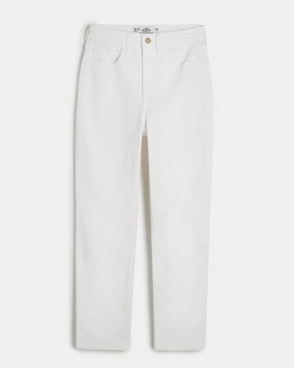 Curvy Ultra High-Rise White Mom Jeans | Hollister (US)