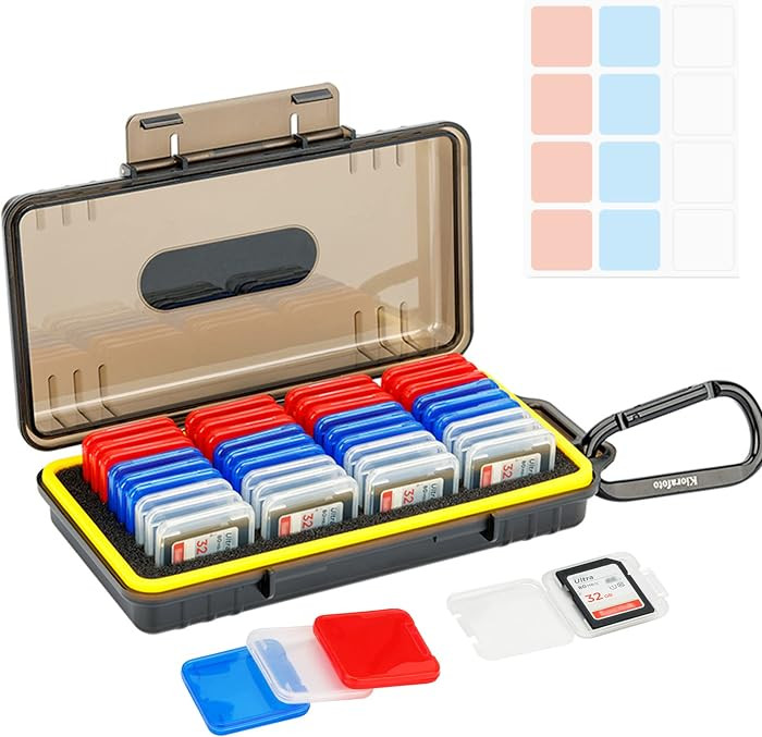 Kiorafoto SD Card Case with 36 Pack Individual Clear Plastic Memory Card Holders for 36 SD SDXC S... | Amazon (US)
