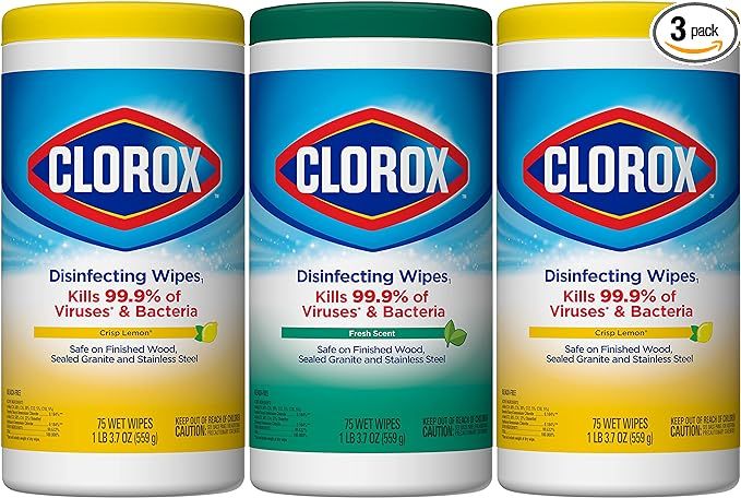 Clorox Disinfecting Wipes Value Pack, 75 Ct Each, Pack of 3 (Package May Vary) | Amazon (US)