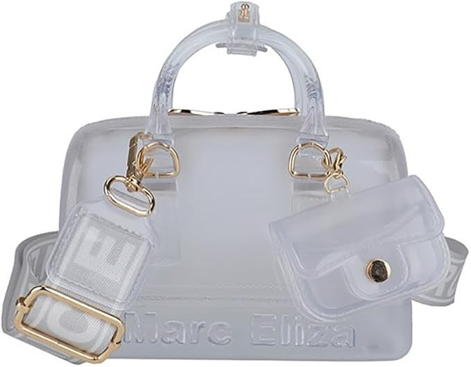 PVC Transparent Jelly Handbag, Fashion Colorful Clear Tote Bag for Stadium Events Plastic Waterpr... | Amazon (US)