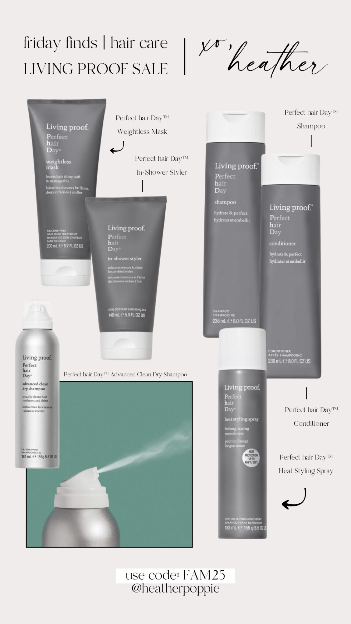 Living Proof Sale (use code: FAM25 for 25% off + FREE full size dry shampoo with $75+ or jumbo size with $100+)

Living Proof. Hair. 

#LTKsalealert #LTKunder50 #LTKbeauty