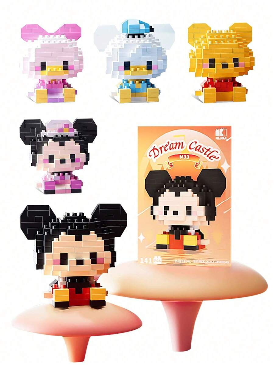 Disney 1Set 600Pcs Series DIY Cartoon Mini Building Bricks Blocks Set Creative Desk Room Decorati... | SHEIN