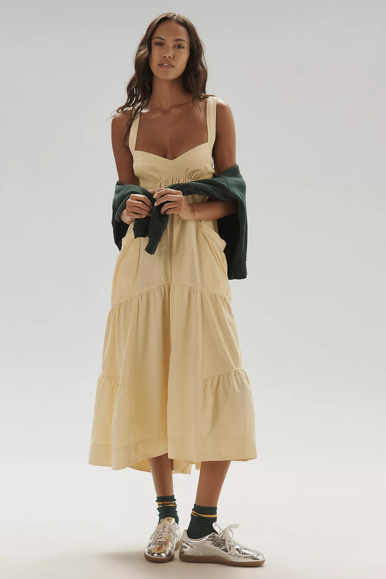 Daily Practice Top Tier Utility Sweetheart Midi Dress | Anthropologie (US)