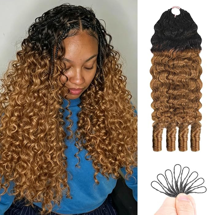 #T1B/30 Burmese Curly Crochet Human Hair 120g Pre-Separated Miracle Knots Human Hair Bundles 16inch Invisible Knotless Feather Crochet Human Hair Reusable Human Crochet Hair For Black Women | Amazon (US)