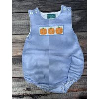 Blue Pumpkin Seersucker Bubble | Etsy (US)