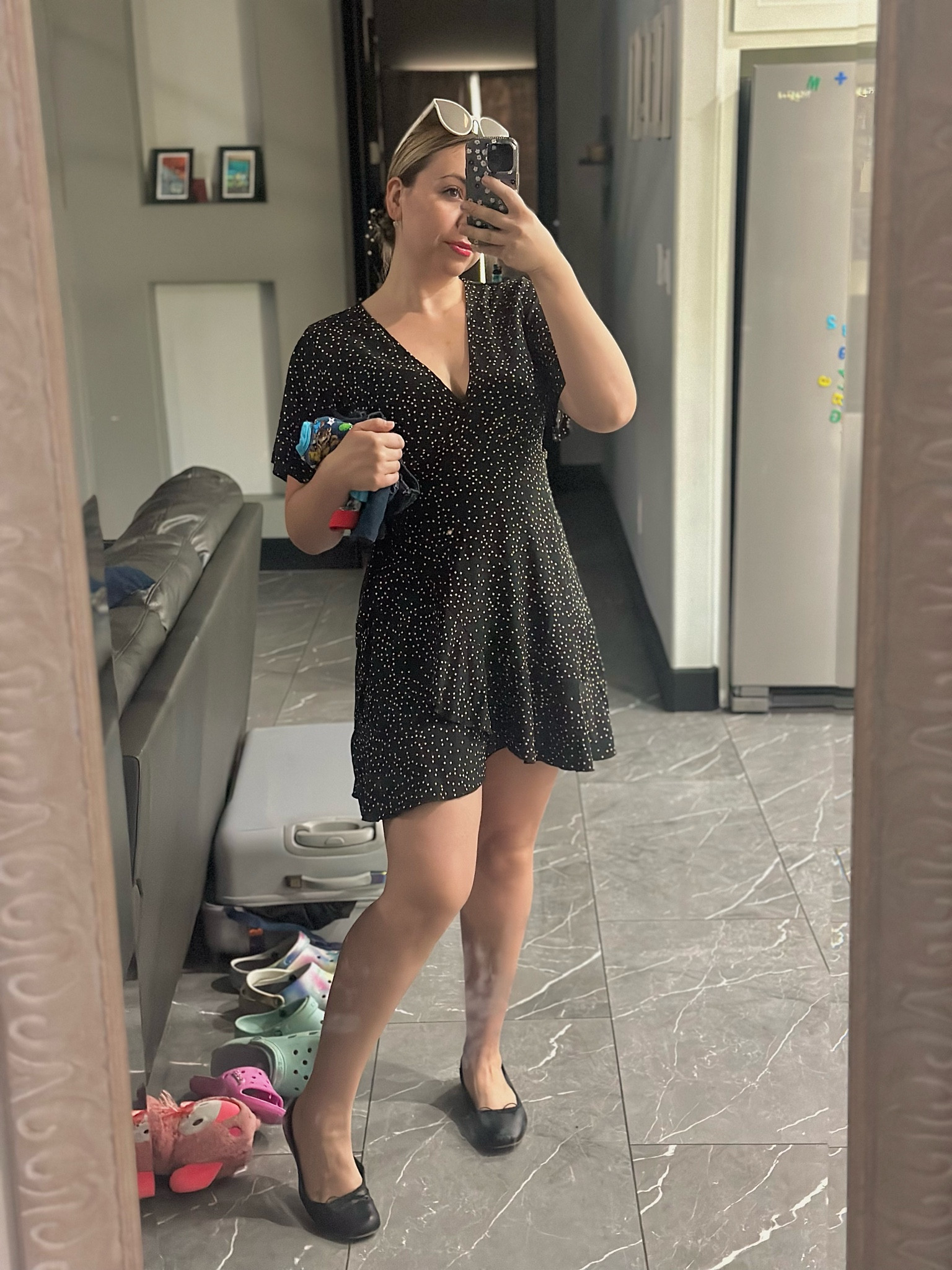 Outfit of the day with this SHEIN flowy dress perfect for my big hip girlies, and these perfect ballet flats from target 

#LTKMidsize #LTKFindsUnder100 #LTKStyleTip