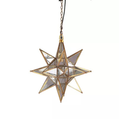 Global Moravian Antique Star Pendant Light in Brass | Bed Bath & Beyond
