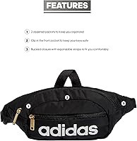 adidas Unisex Core Waist Pack, Black/White/Gold, One Size | Amazon (US)