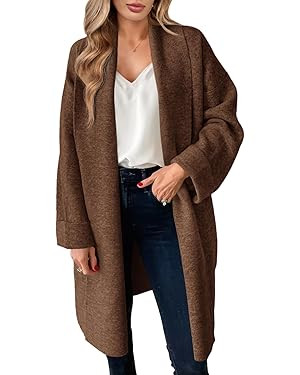 Saodimallsu Womens Long Cardigan Sweaters Chunky Open Front Oversized Slouchy Knit Fall Trendy Co... | Amazon (US)