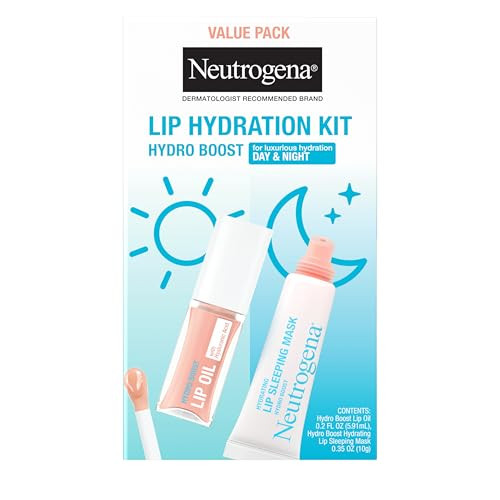 Neutrogena Hydro Boost Lip Hydration Kit with Light Pink Tinted Lip Oil and Clear Overnight Lip Sleeping Mask, Both with Hyaluronic Acid Designed to Nourish & Hydrate Day & Night, 2 items | Amazon (US)