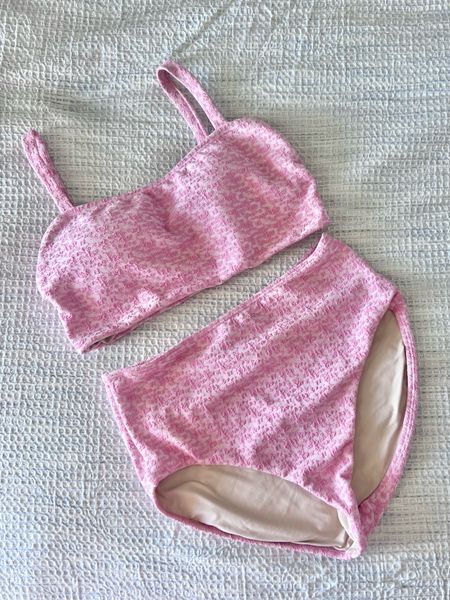 The hermoza 
30a mama - Two piece suit - mom swimsuit -pink swimsuit - grand millenial - preppy style 

#LTKSeasonal #LTKswim #LTKover40