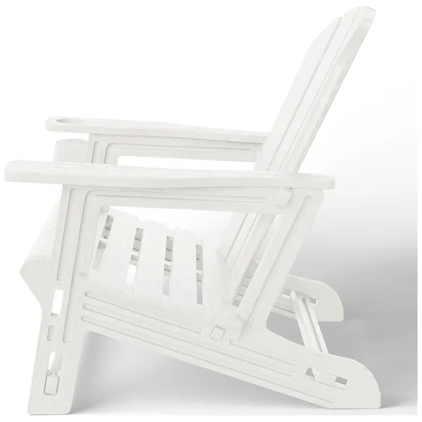 Coastline Outdoor Poly Adirondack Chair with Cup Holder (Set of 2) - White | Bed Bath & Beyond