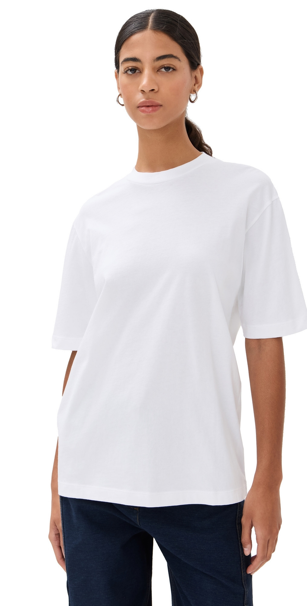 Tibi Program Mock Neck T-Shirt White L | Shopbop