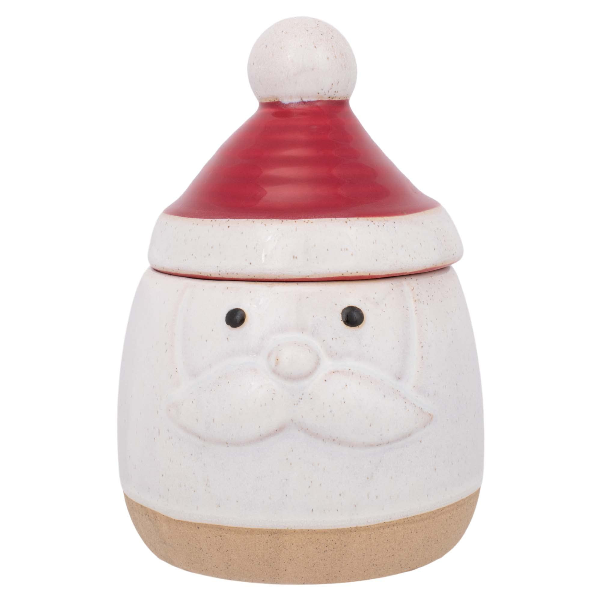 DEMDACO Distressed Santa with Red Hat Lid 7 x 4 Stoneware Tabletop Candy Dish Cookie Canister | Amazon (US)