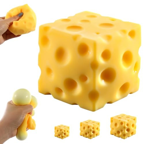 Cheese Squishy (6cm),Cheese Block Squeeze Toy,Squishies Stress Relief Fidget Toys,Stocking Stuffer Novelty Birthday Gifts for Kids Teens Boys Girls (2.4 inch) | Amazon (US)