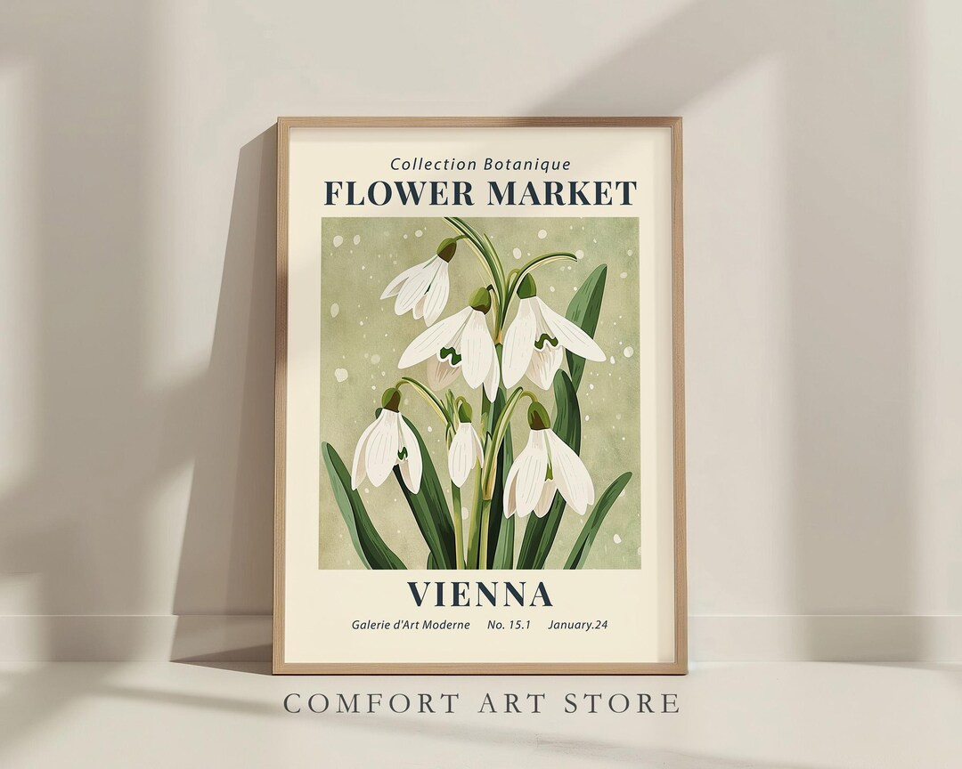 Flower Market Print. Vienna Spring Snowdrop. Gallery Wall Art. Retro Floral. Museum Poster. Print... | Etsy (US)
