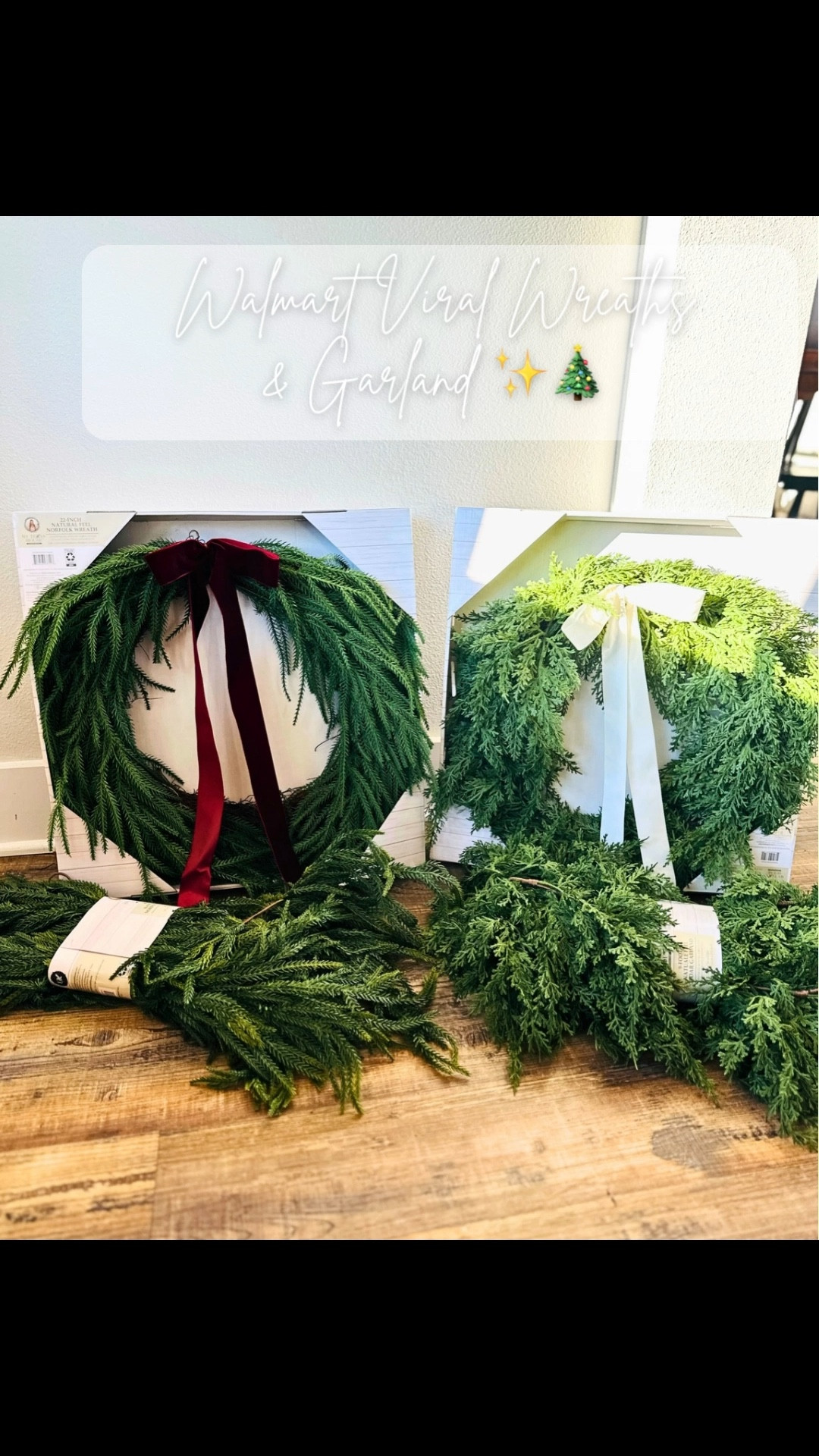 Walmart girls, this one’s for you 🎄….these wreaths & garland just arrived. ♥️✨ 

#ChristmasDecor #HolidayDecor #ChristmasWreath #ChristmasGarland #CozyChristmas #walmartchristmas #walmartfinds 

#LTKHome #LTKSeasonal #LTKFindsUnder50